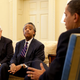 Newt Gingrich meets with Al Sharpton and Barack Obama (Getty Images News)